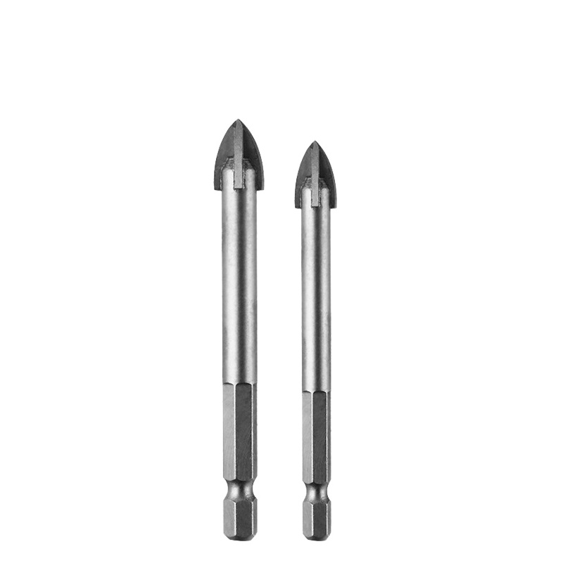 Hex Shank Glass Drill Bits with cross tips