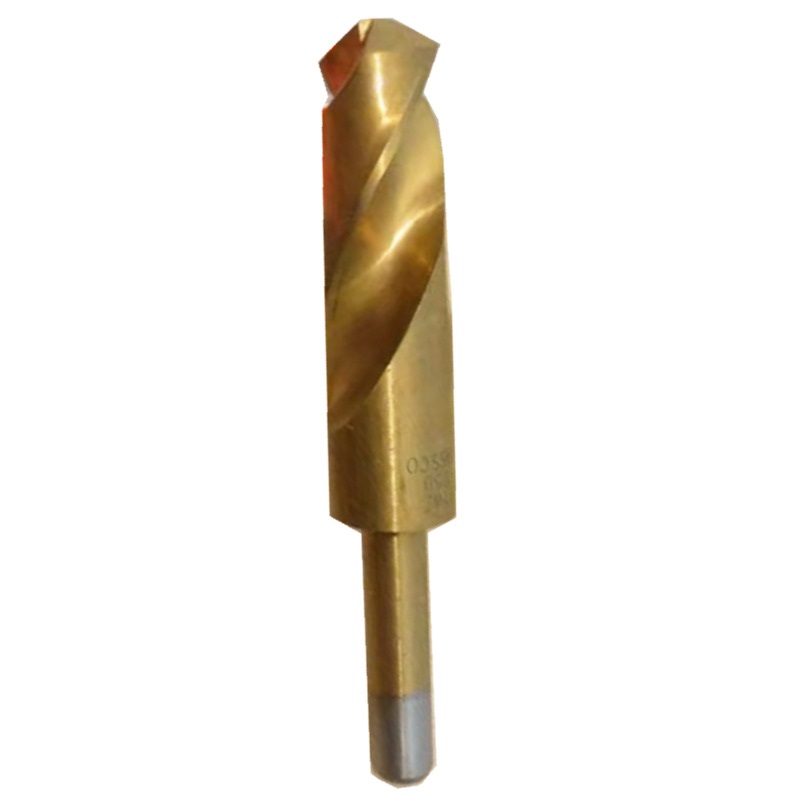 Reduced shank HSS M2 twist drill bit with titanium coating