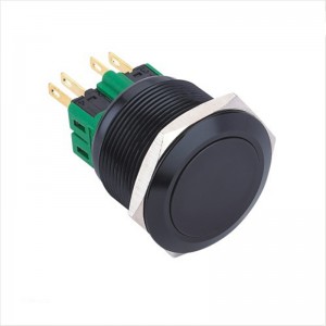 ELEWIND 25mm Black alluminum Momentary or Latching 1NO1NC or 2NO2NC Pin terminal push button switch(PM251F-11/A)
