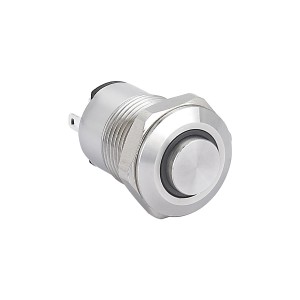 12MM new metal Stainless steel  momentary or latching push button switch  with ring LED light PM125F(H)-10E/S