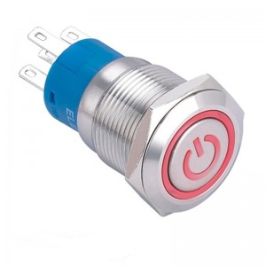 China High Quality Push Button Actuator Supplier –  ELEWIND 19mm illuminated power symbol Momentary Latching push button(PM192F-11E/R/12V/S with illuminated power symbol) – ELEWIND