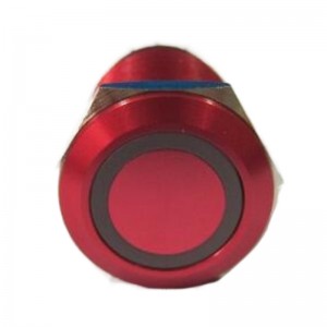 ELEWIND 19MM Anti vandal SPDT Button switch with light push button swith metal red aluminium (PM193F-11ZE/R/12V/A red aluminium)