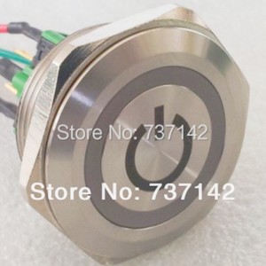 ELEWIND 30mm Stainless steel anti vandal push button switch With power symbol ( PM301F-11E/B/12V/S With power symbol )