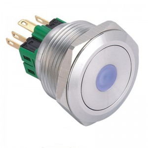 China High Quality Button Latching Supplier –  ELEWIND 28mm Stainless steel Dot illuminated push Momentary or Latching 1NO1NC or 2NO2NC button switch(PM281F-11ZD/B/12V/S) – ELEWIND