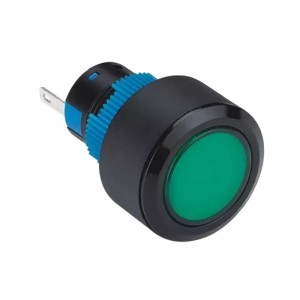 ELEWIND 22mm Plastic 2 PIN terminal Black frame Round head signal lamp ( PB223PY-D/G/12V ，PB223WY-D/G/12V )
