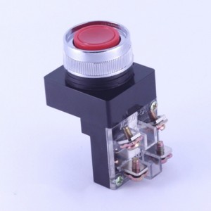 ELEWIND 25mm  plastic Screw terminal 1NO1NC Push on momentary button switch RED Cap color ( PB227-11/R )