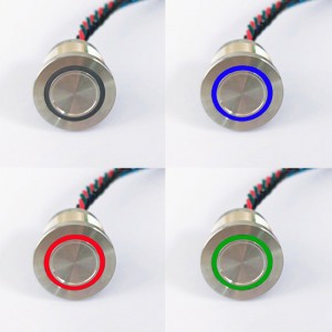 22MM RGB three color piezo switch, high waterproof level IP68,316L stainless steel crust (22mm,PS223P10YSS1RGB24T,Rohs,CE)