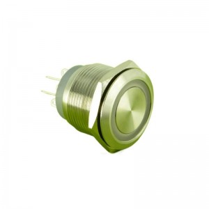 ELEWIND 22mm Stainless steel 3 Pin terminal illuminated micro travel push button switch (PM22-11WE/RG/12V/S)