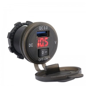 ELEWIND plastic QC 3.0 USB3.0 with voltmeter and switch USE for car yacht to charge mobile phone IPAD