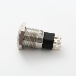 16MM metal Stainless steel 1NO1NC push button switch with illuminated power symbol PM165F(H)-11DET/J/S