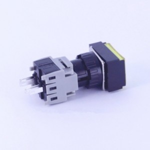 ELEWIND 16mm Plastic 4 PIN terminal Rectangular Shape type 1NO1NC  Momentary  push button switch ( PB163J-11/Y )