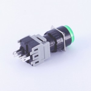 ELEWIND 16mm Plastic 4 PIN terminal Round  type 1NO1NC push button switch ( PB163Y-11Y/G )