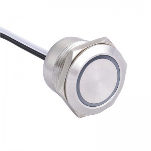 16MM 19MM  22MM  metal Stainless steel 1NO Micro-Travel Switch with ring LED light  30CM wire  push button switch MTCF-10E/Y/S
