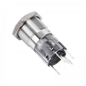 16MM metal   Stainless steel Illuminated Selector  switch  knob  switch  two three position  Maintain Return  PM164F-11X/21/S