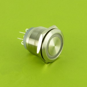 ELEWIND 22mm Stainless steel 3 Pin terminal illuminated micro travel push button switch (PM22-11WE/RG/12V/S)