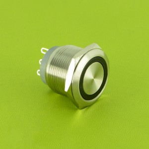 ELEWIND 22mm Stainless Steel  3 Pin terminal Flat head Micro Travel Push Button Switch ( PM22-11W/S )