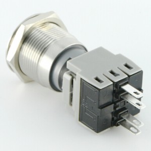 ELEWIND 19mm  stainless steel Flat head 4 Pin terminal(1NO1NC) Key lock switch ( PM195F-11Y/21 )