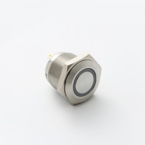 ELEWIND 16mm Momentary (1NO) with black aluminium or stainless steel push button switch (PM161F-10E/J/B/12V/A)