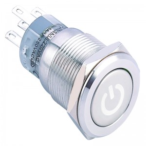 (Hot !) Power symbol metal push button switch(16mm,PM162F-11DT/B/12V/S , PM162F-11ZDT/B/12V/S  CE,ROHS)