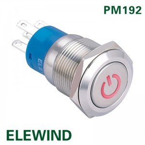 ELEWIND 19mm push button(PM192F-11DT/R/12V/S with illuminated power symbol , PM192F-11ZDT/R/12V/S with illuminated power symb)