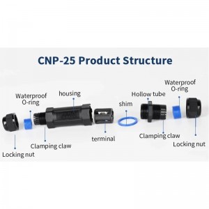 CNP25Y-3P4P5P IP68 16A 450V waterproof Connector Outdoor IP68 Waterproof Electrical Wire Connector 3PIN 4PIN 5PIN