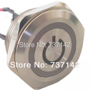 ELEWIND 30mm Stainless steel anti vandal push button switch With power symbol ( PM301F-11E/B/12V/S With power symbol )