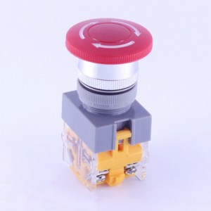 ELEWIND 22mm  Flat head Screw terminal Emergency switch RED Cap color 1NO1NC momentary push button switch ( PB222-11TS/R )