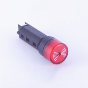 ELEWIND 16mm FLAT HEAD 2 Screw terminal  RED Signal lamp flash light with buzzer  ( AD16-16SM/R/12V )