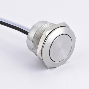 ELEWIND 16MM 19MM  22MM  metal Stainless steel short body Micro-Travel Switch with 30CM wire  push button switch MTCF-10/Y/S