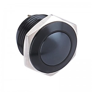 ELEWIND 16MM Black metal Aluminum anodized push button Momentary 1NO (PM161H-10/A) (PM161F-10/J/A) (PM161B-10/A)