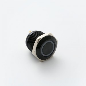 ELEWIND 16mm Momentary (1NO) with black aluminium or stainless steel push button switch (PM161F-10E/J/B/12V/A)