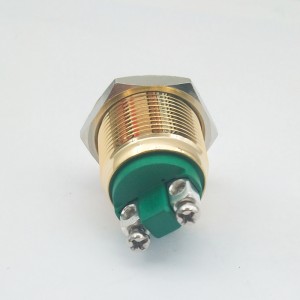 ELEWIND 19mm gold plated vandal proof push button switch Momentary (1NO) Screw terminal (PM191H-10/G)