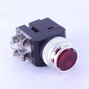 ELEWIND 30mm  Screw terminal  	RED Cap color 1NO1NC Push on momentary button switch WITH LIGHT ( PB228-11D/R/12V )