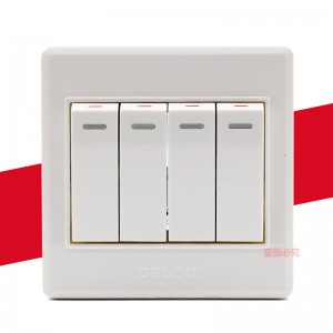 ELEWIND  wall light Button  switch  , On / Off Push Button Switch , 4gang   1/2way ,white color 86 Type