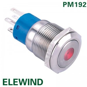 ELEWIND 19mm stainless steel Pin terminal push button light switch ( PM192F-22D/O/12V/S  ，PM192F-11ZD/B/12V/S )