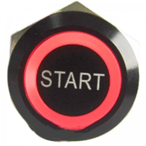 China High Quality Push Button Light Switch Exporters –  ELEWIND 22mm BLACK aluminum Ring illuminated  push button with START symbol ( PM221F-11E/R/12V/A with ‘START’ symbol ) &#...