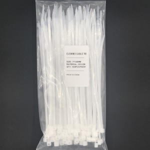 ELEWIND  Self-locking plastic nylon  Cable Ties  Wire  Zip  Cable Tie   white color 3*100 3*150 3*200 4*250 5*300 A whole set