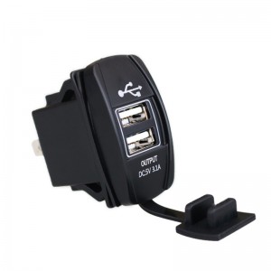 ELEWIND  plastic double USB2.0  USE for  car  yacht  motorbile  to  charge mobile phone  IPAD