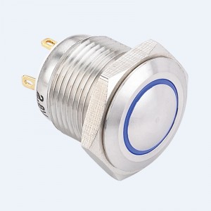 ELEWIND 16mm stainless steel Ring illuminated waterproof push button switch Pin terminal Momentary (1NO) (PM161F-10E/J/G/12V/S)