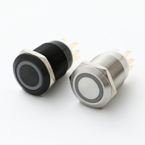 ELEWIND 19mm SPDT momentary or latching PUSH Button switch with LED light(PM193F-11E/B/12V/S)
