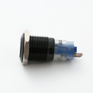16mm Latching or Momentary Black Aluminium push button switch (PM162F-11Z/A, PM162H-11/A CE,ROHS)