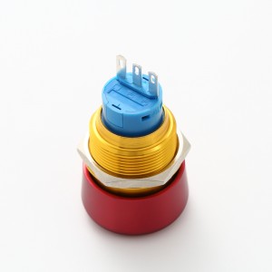 ELEWIND 22mm aluminium alloy metal Pin terminal Emergency push button stop switch Microswitch Gold-plated button PM222F-11TSB