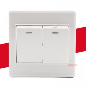 ELEWIND wall light Button switch , On / Off Push Button Switch , 2gang  1/2way ,white color 86 Type