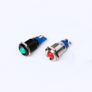 16mm domed head metal Black brass Stainless steel nickel plated brass IP67 LED Indicator Light pilot signal lamp (PM16F-D)