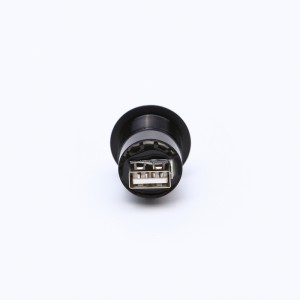 22mm mounting diameter metal Aluminium anodized USB connector socket USB2.0 Female A to Female A