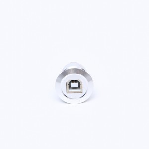 22mm mounting diameter metal Aluminium anodized USB connector Adapter socket  USB2.0 Female B to Female A
