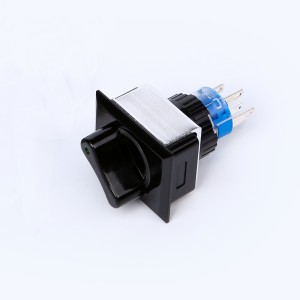 ELEWIND 22mm Plastic Rectangular Ring illuminated selector switch (PB223WJ-11X/21/G/12V ，PB223PJ-11X/21/R/12V )