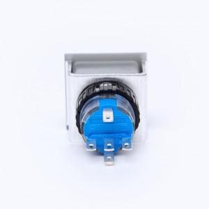 ELEWIND 22mm Plastic 5 PIN termin Square RING illuminated selector switch (PB223PF-11X/21/R/12V ，PB223WF-11X/21/G/12V )
