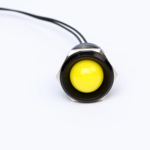 22mm metal Black brass Stainless steel IP67 LED Indicator Light pilot signal lamp with 15CM cable (PM22-DX)