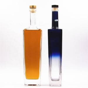 Flint side embossed logo brandy spirits whisky bottle